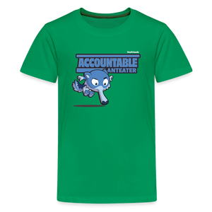 Accountable Anteater Character Comfort Kids Tee - kelly green