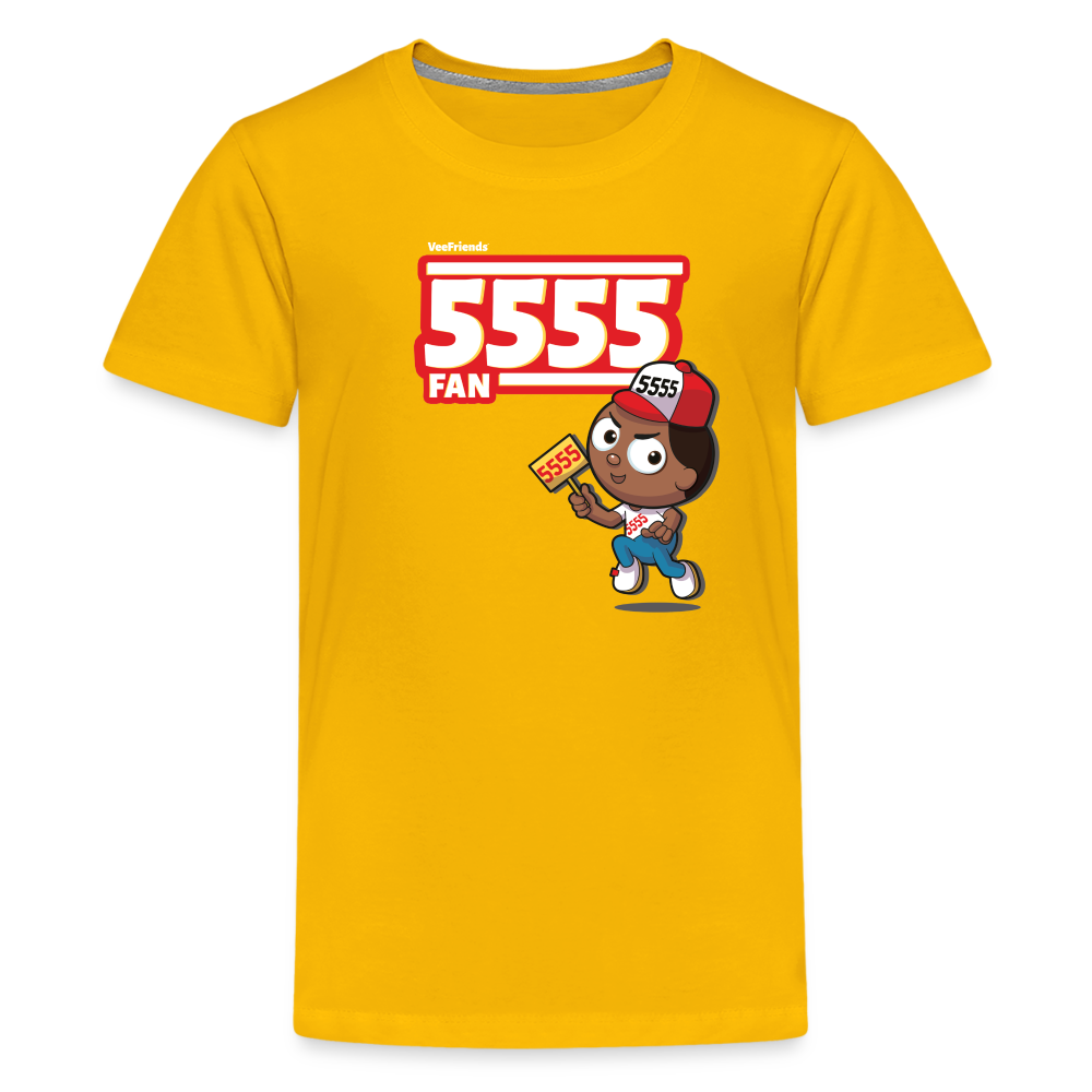 
            
                Load image into Gallery viewer, 5555 Fan Character Comfort Kids Tee - sun yellow
            
        
