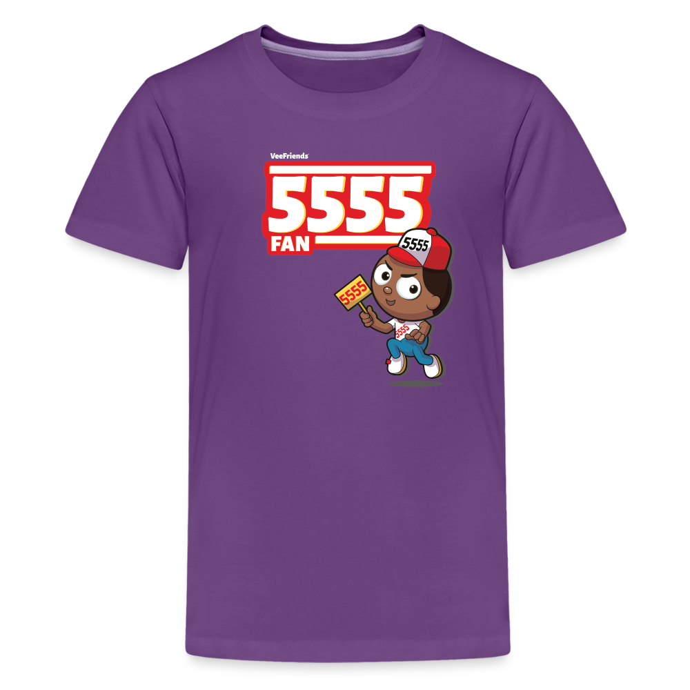 5555 Fan Character Comfort Kids Tee - purple