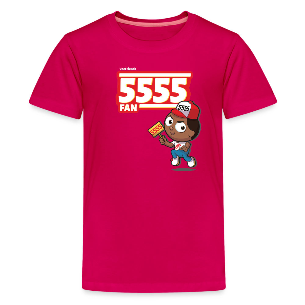 5555 Fan Character Comfort Kids Tee - dark pink