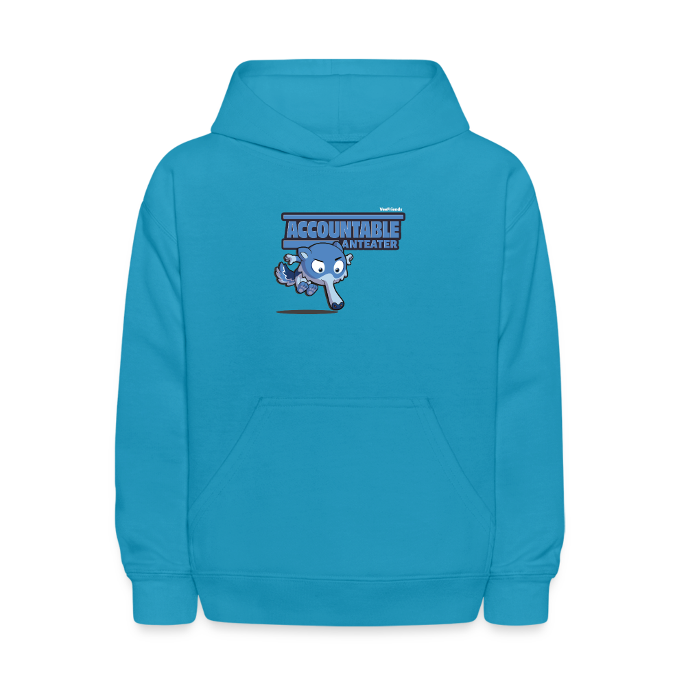 Accountable Anteater Character Comfort Kids Hoodie - turquoise