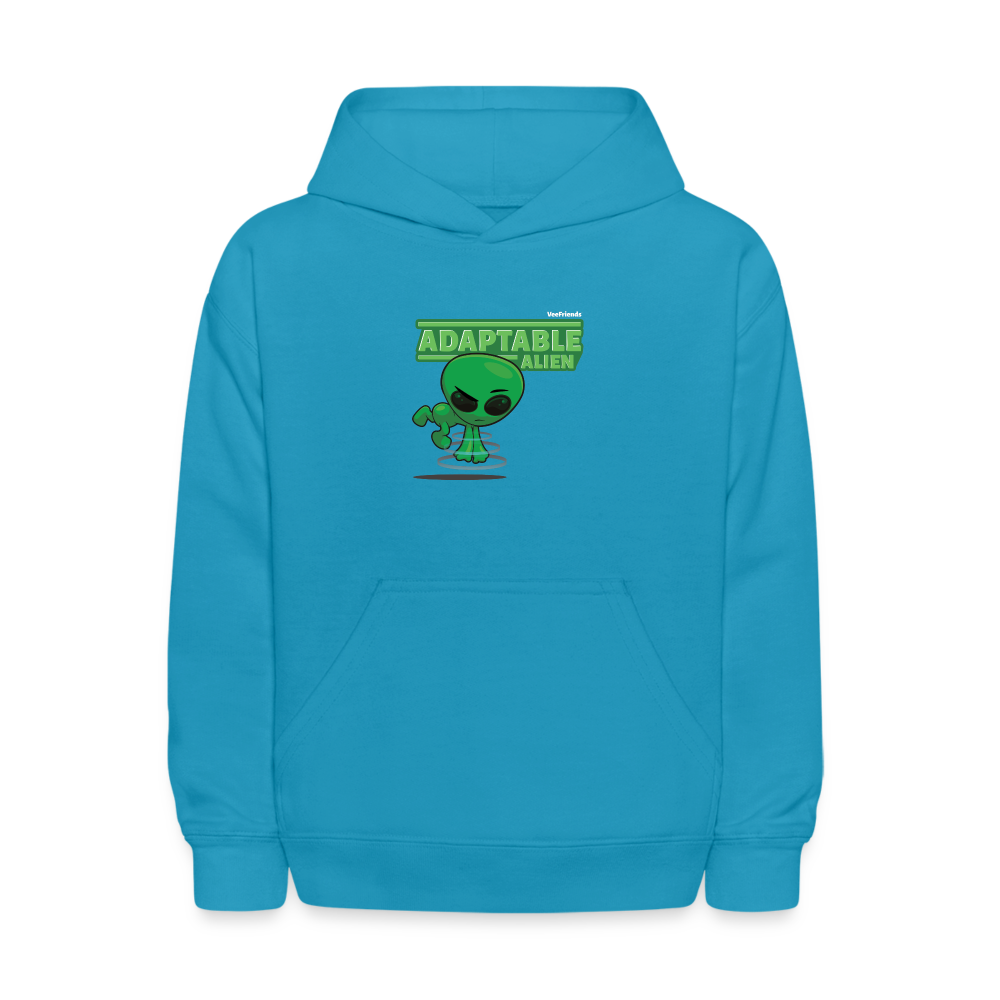 Adaptable Alien Character Comfort Kids Hoodie - turquoise