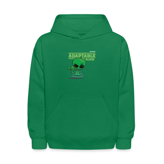 Adaptable Alien Character Comfort Kids Hoodie - kelly green