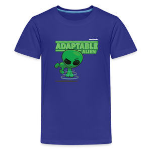 Adaptable Alien Character Comfort Kids Tee - royal blue