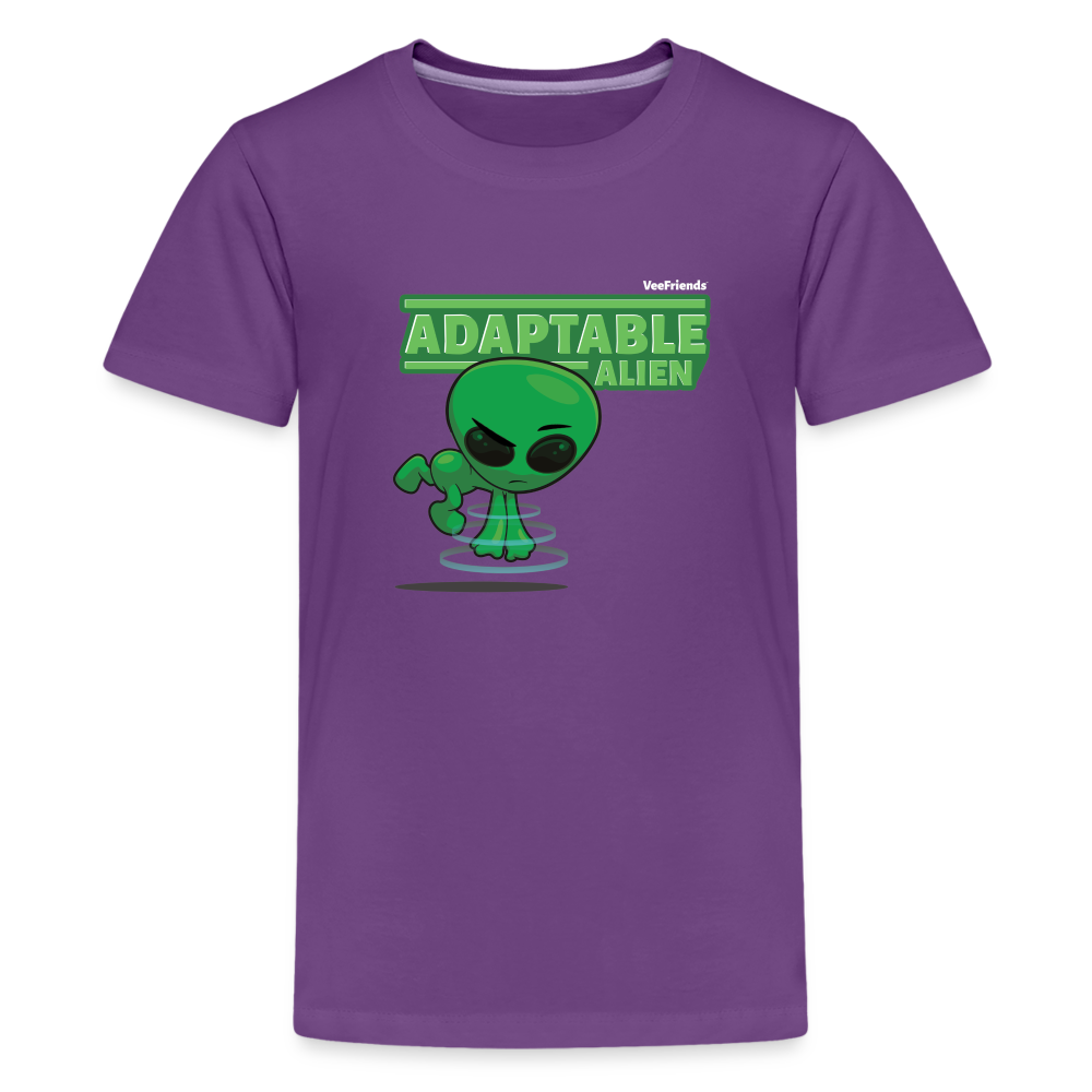 Adaptable Alien Character Comfort Kids Tee - purple