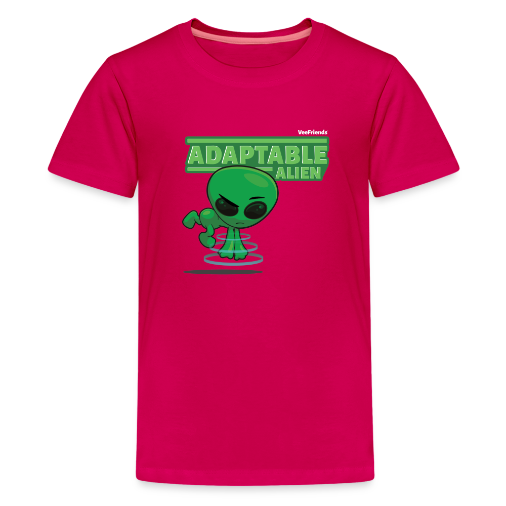 Adaptable Alien Character Comfort Kids Tee - dark pink