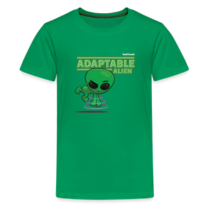 Adaptable Alien Character Comfort Kids Tee - kelly green