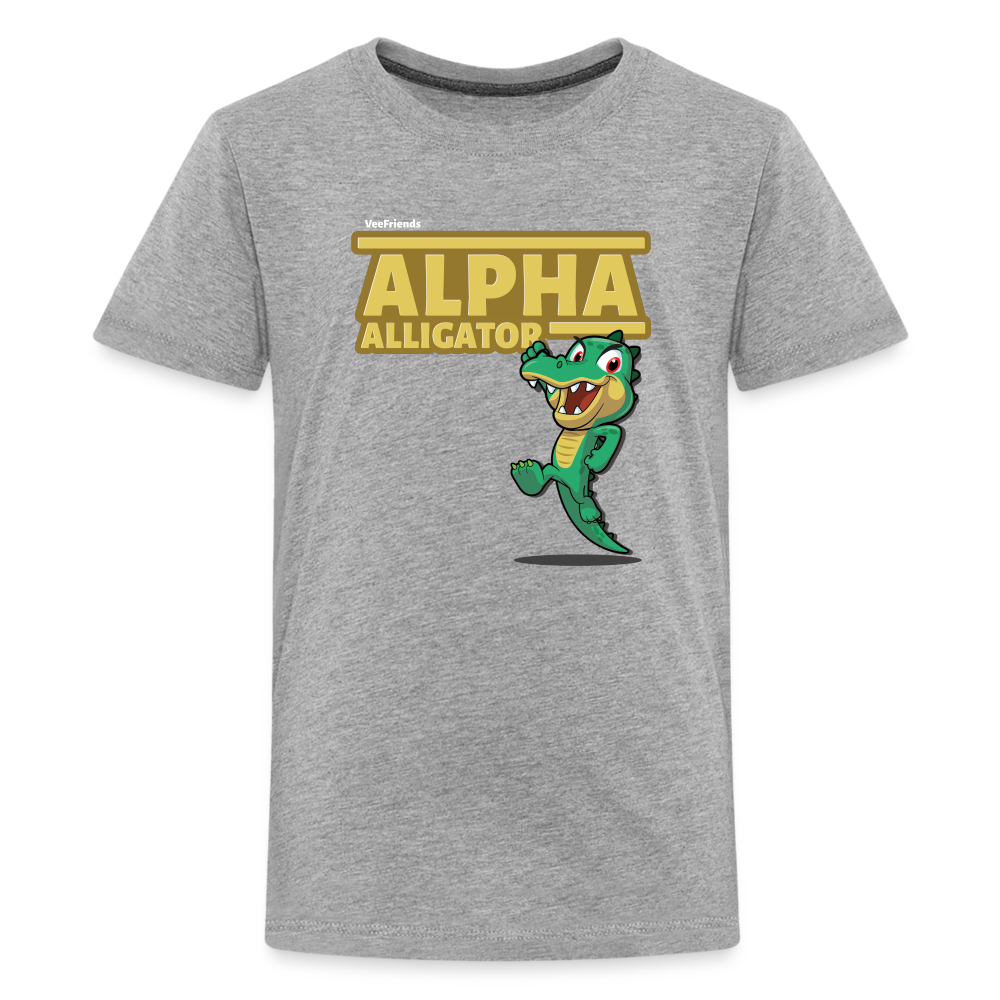 Alpha Alligator Character Comfort Kids Tee - heather gray