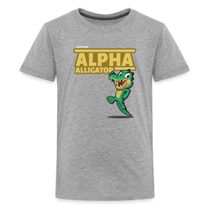 Alpha Alligator Character Comfort Kids Tee - heather gray