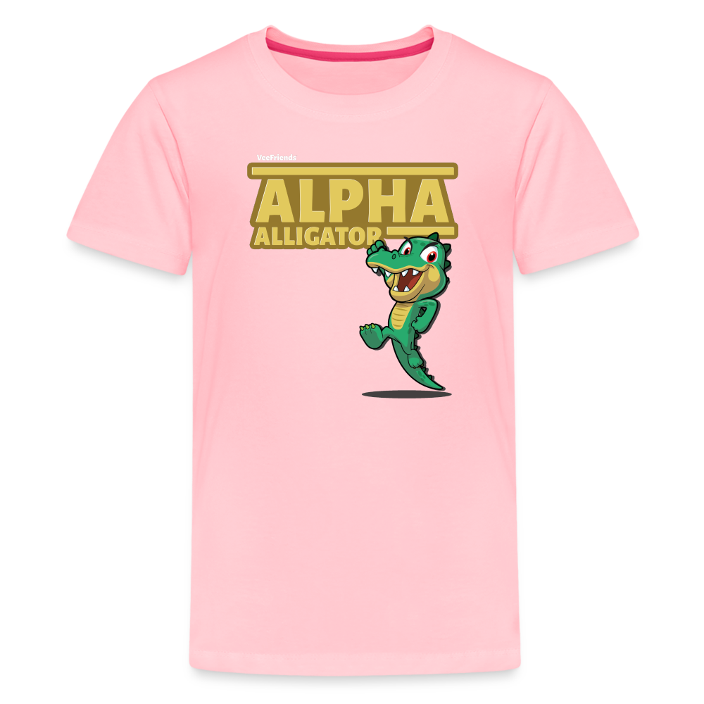 Alpha Alligator Character Comfort Kids Tee - pink