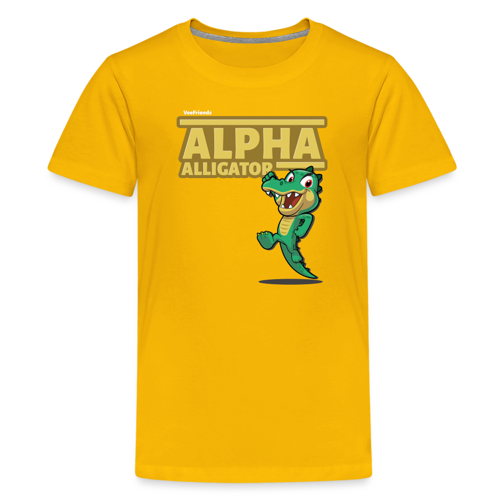 Alpha Alligator Character Comfort Kids Tee - sun yellow