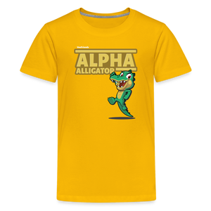 Alpha Alligator Character Comfort Kids Tee - sun yellow