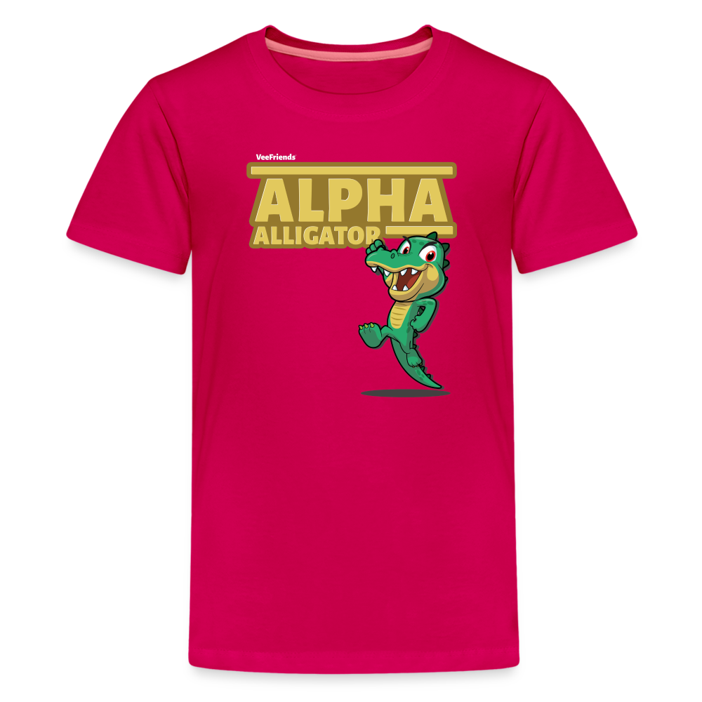 
            
                Load image into Gallery viewer, Alpha Alligator Character Comfort Kids Tee - dark pink
            
        