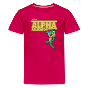 Alpha Alligator Character Comfort Kids Tee - dark pink
