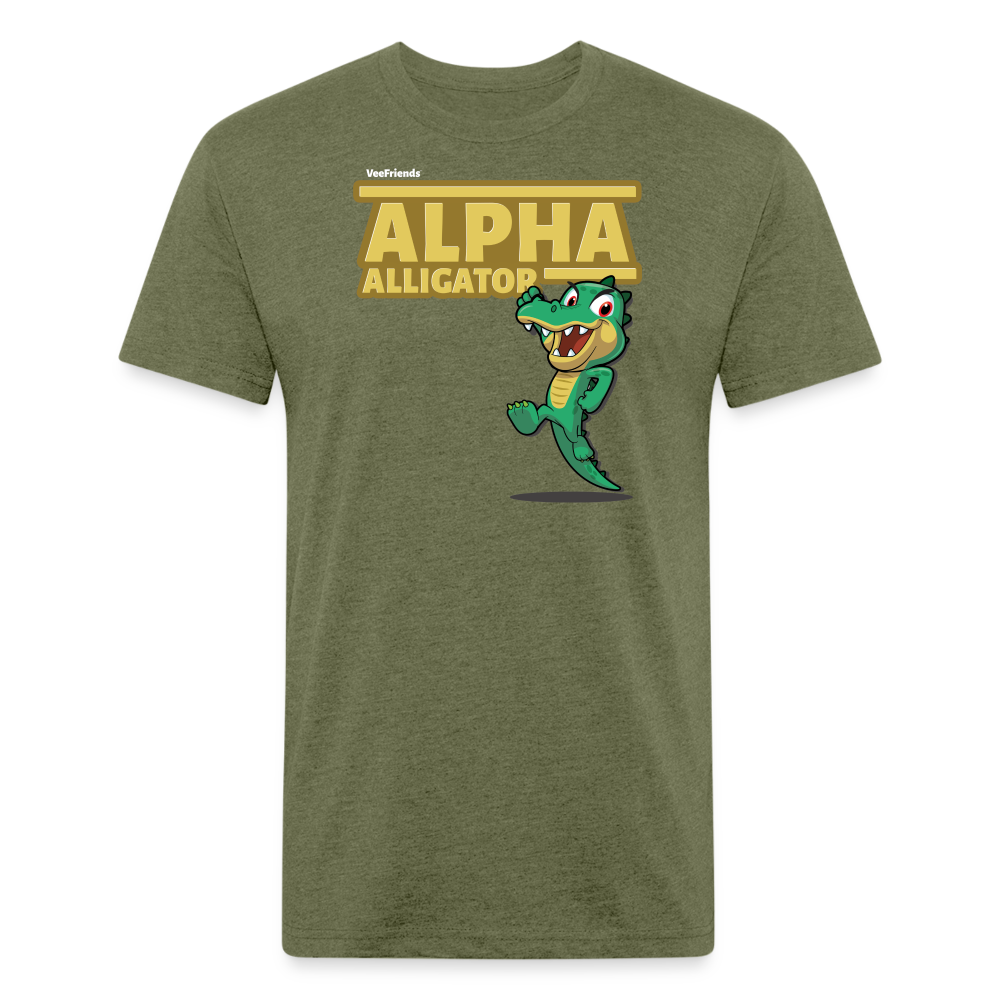 Alpha Alligator Character Comfort Adult Tee - heather military green