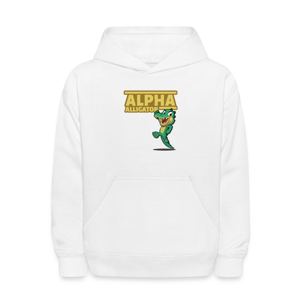 Alpha Alligator Character Comfort Kids Hoodie - white