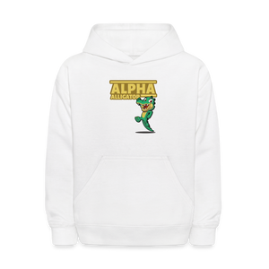 Alpha Alligator Character Comfort Kids Hoodie - white