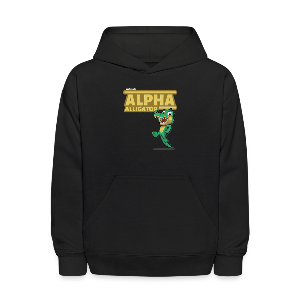 Alpha Alligator Character Comfort Kids Hoodie - black