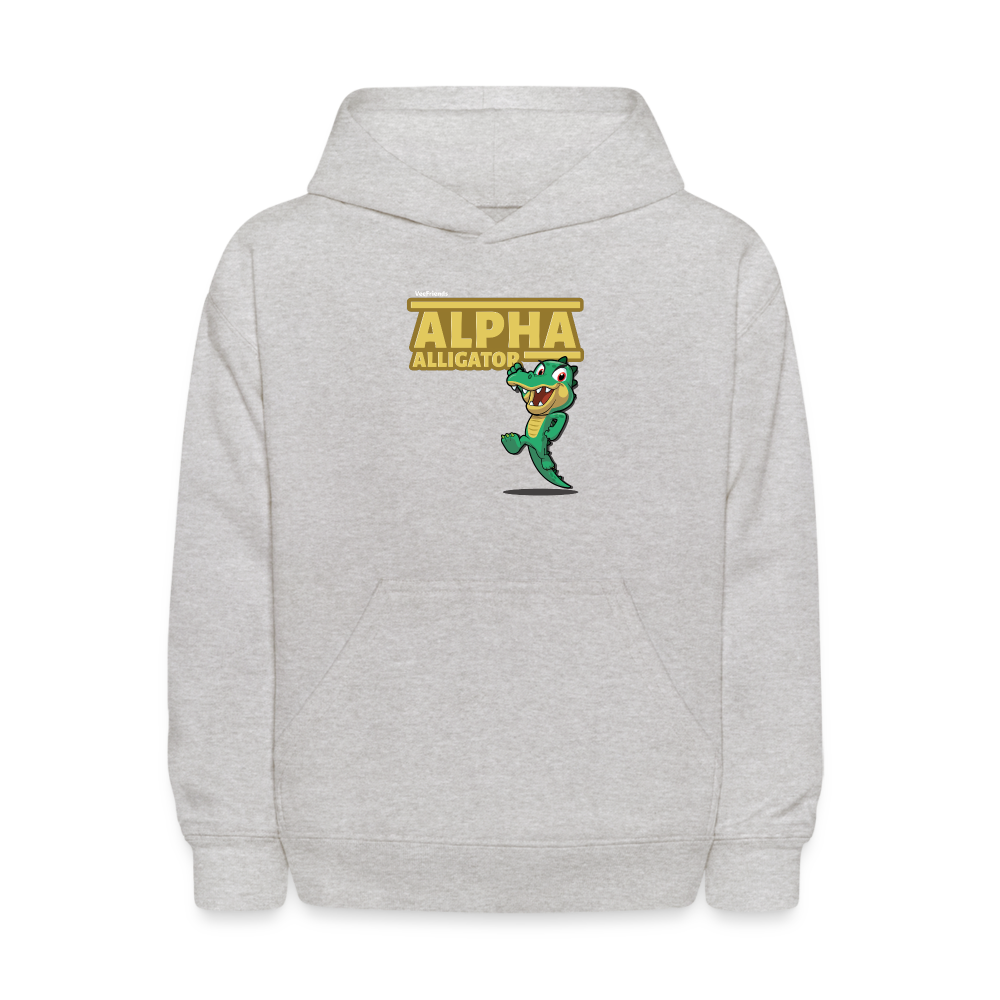 Alpha Alligator Character Comfort Kids Hoodie - heather gray