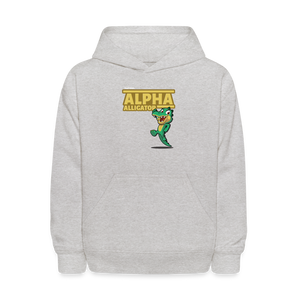 Alpha Alligator Character Comfort Kids Hoodie - heather gray
