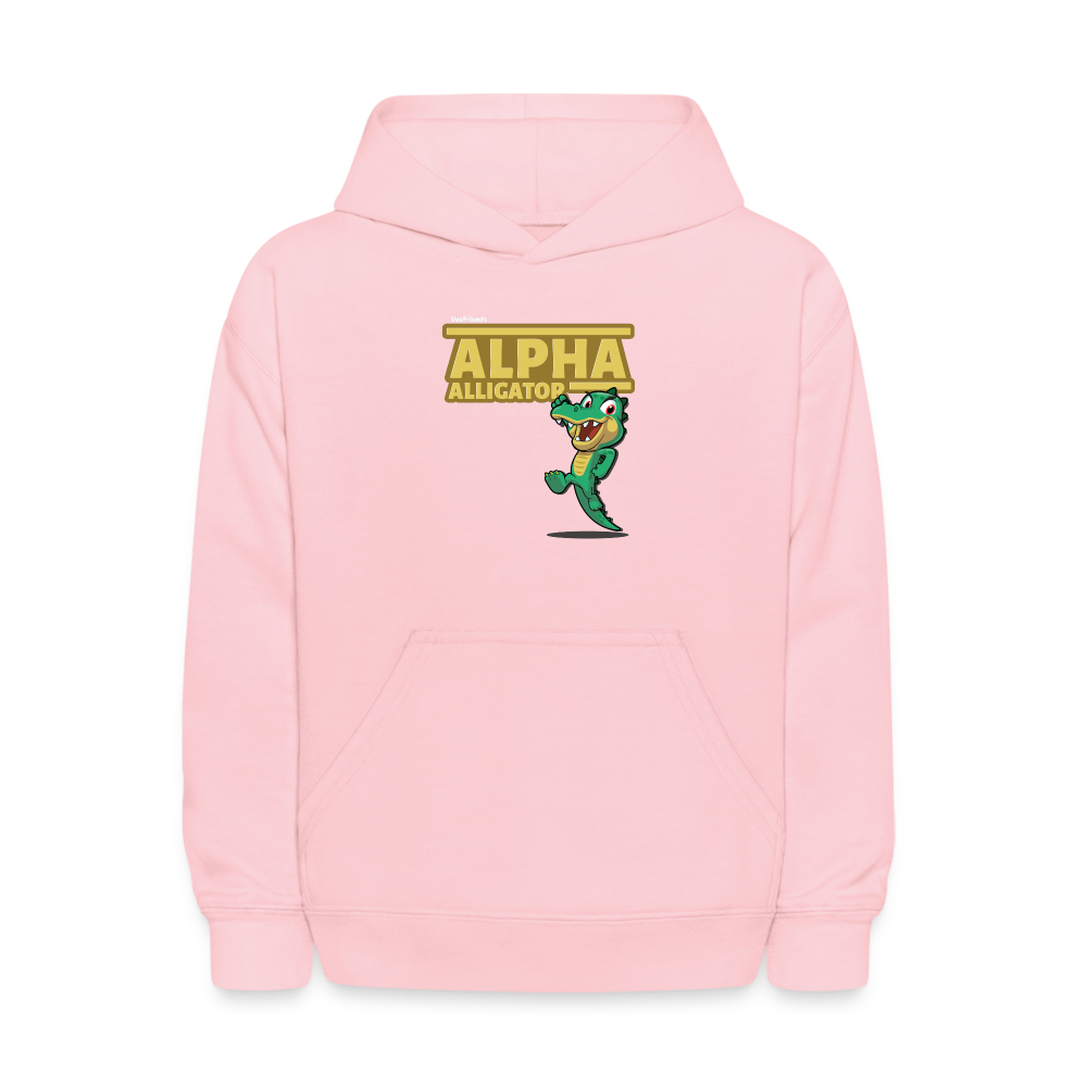 Alpha Alligator Character Comfort Kids Hoodie - pink