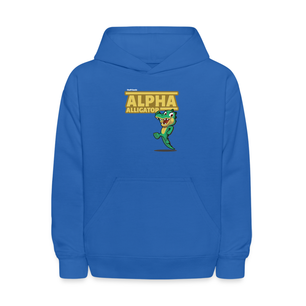 Alpha Alligator Character Comfort Kids Hoodie - royal blue