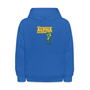 Alpha Alligator Character Comfort Kids Hoodie - royal blue