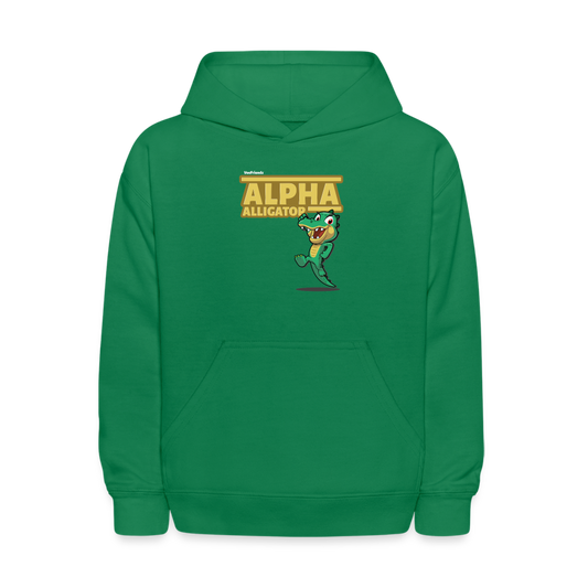 Alpha Alligator Character Comfort Kids Hoodie - kelly green