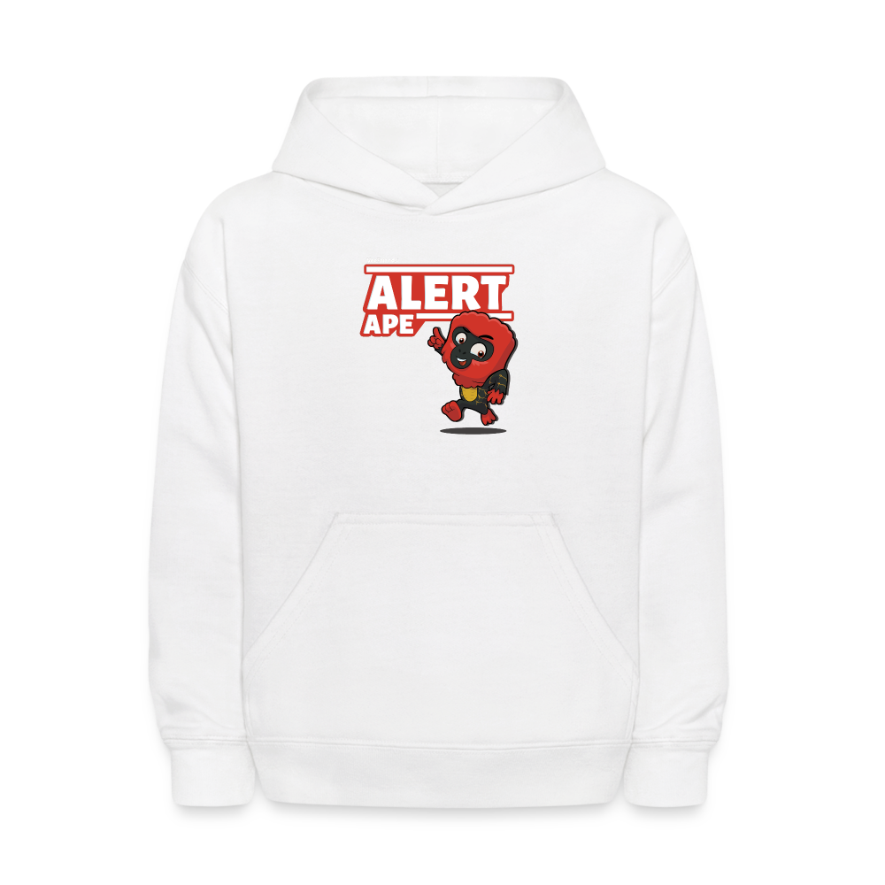 Alert Ape Character Comfort Kids Hoodie - white