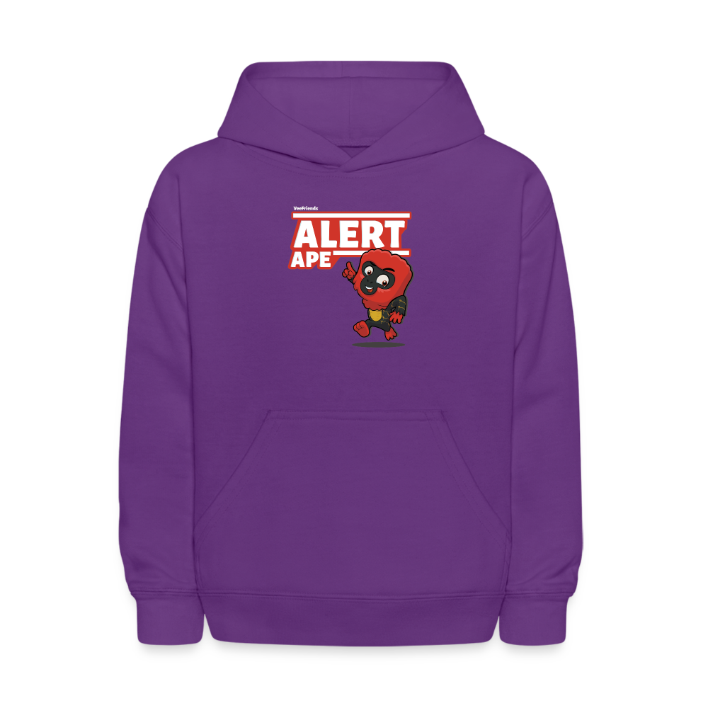 Alert Ape Character Comfort Kids Hoodie - purple