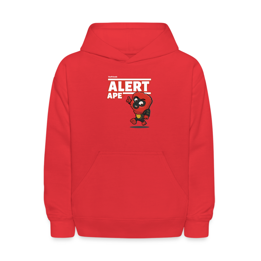 Alert Ape Character Comfort Kids Hoodie - red