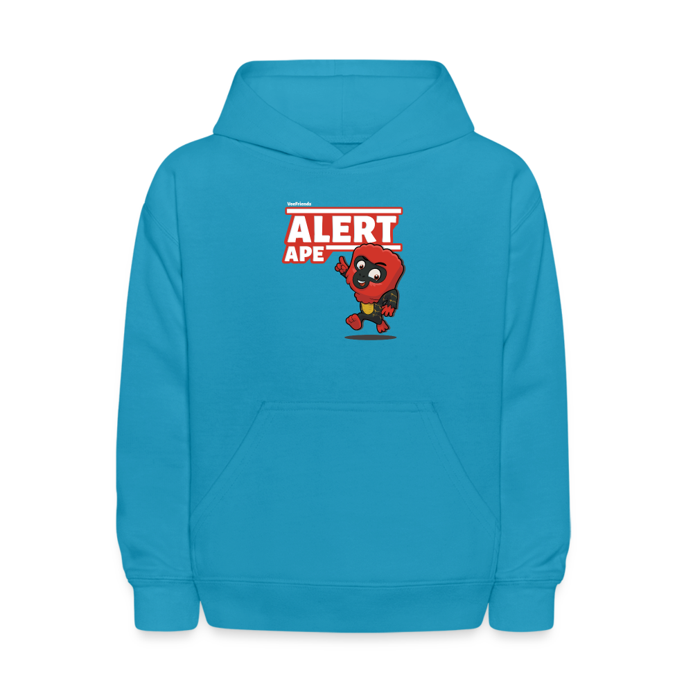 Alert Ape Character Comfort Kids Hoodie - turquoise
