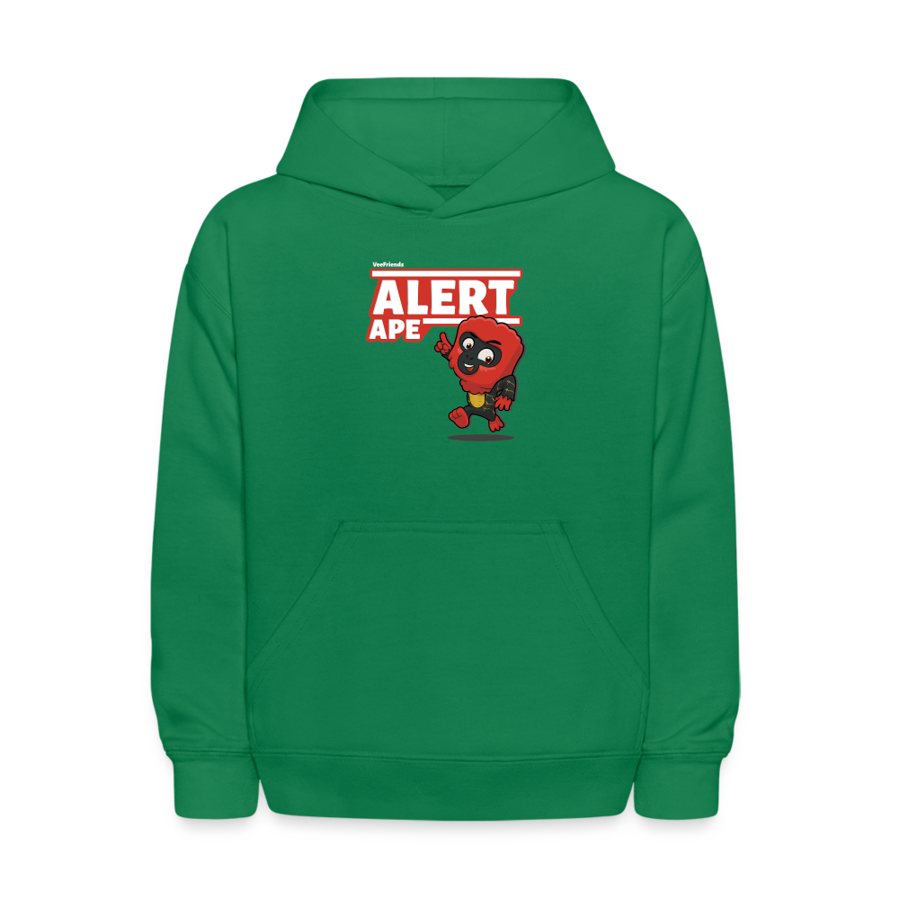 Alert Ape Character Comfort Kids Hoodie - kelly green