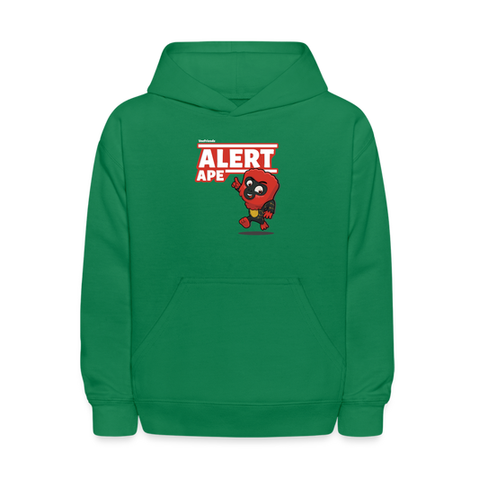 Alert Ape Character Comfort Kids Hoodie - kelly green