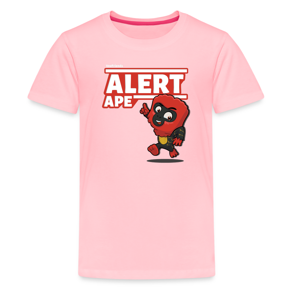 Alert Ape Character Comfort Kids Tee - pink