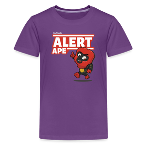 Alert Ape Character Comfort Kids Tee - purple