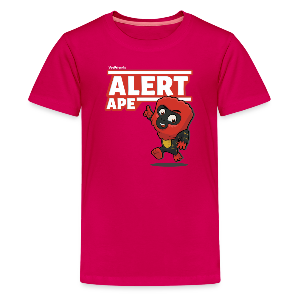 Alert Ape Character Comfort Kids Tee - dark pink