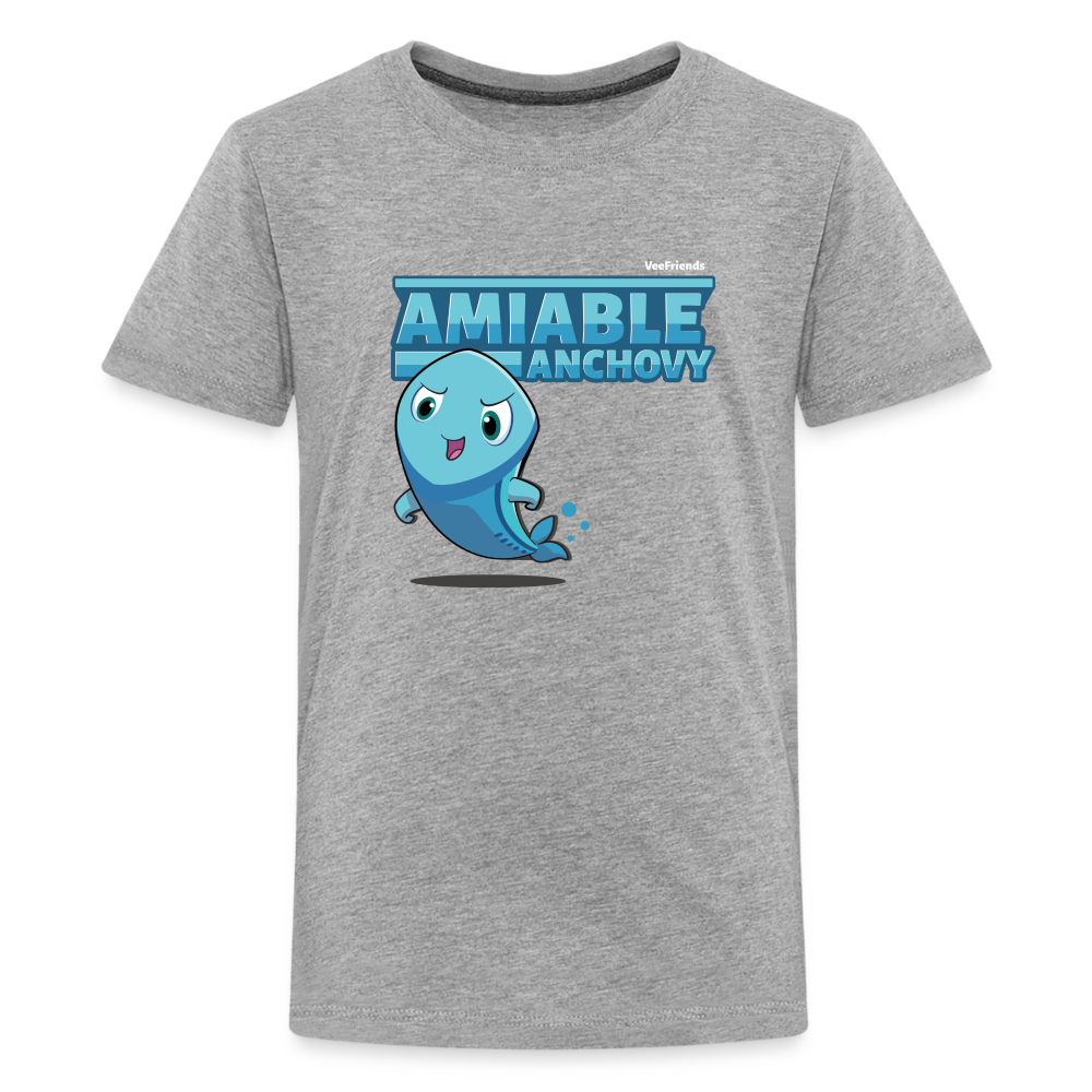 Amiable Anchovy Character Comfort Kids Tee - heather gray
