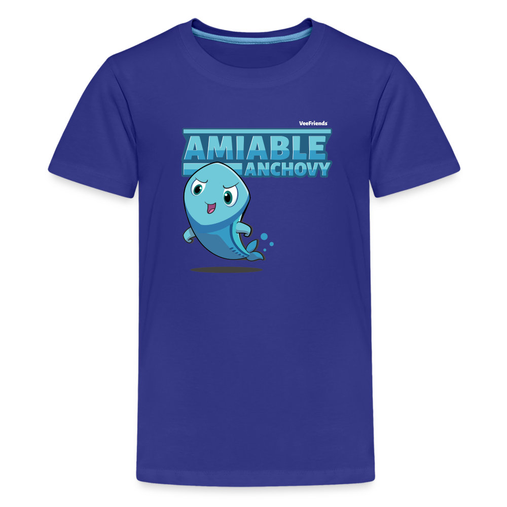 Amiable Anchovy Character Comfort Kids Tee - royal blue