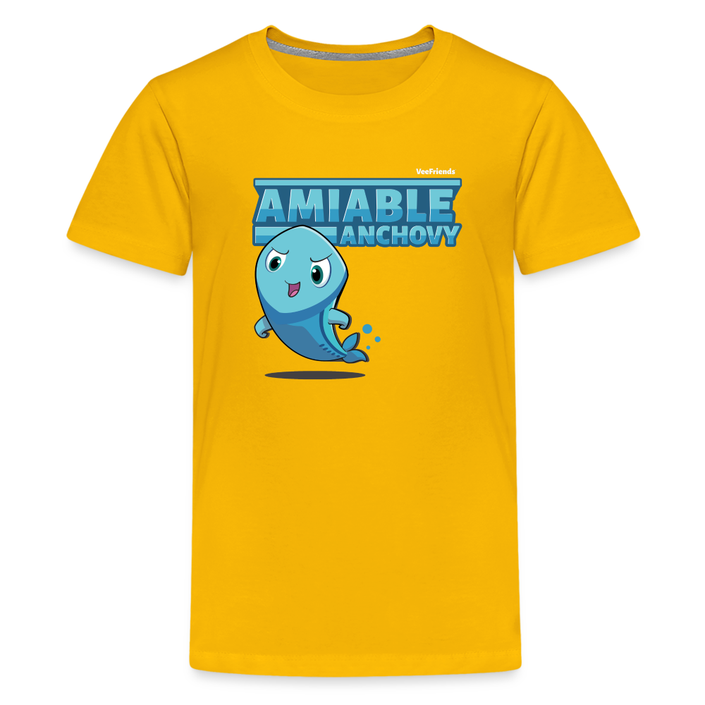 Amiable Anchovy Character Comfort Kids Tee - sun yellow