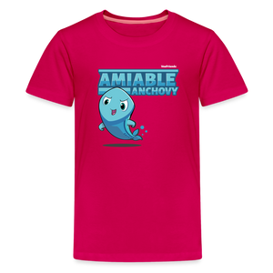 Amiable Anchovy Character Comfort Kids Tee - dark pink