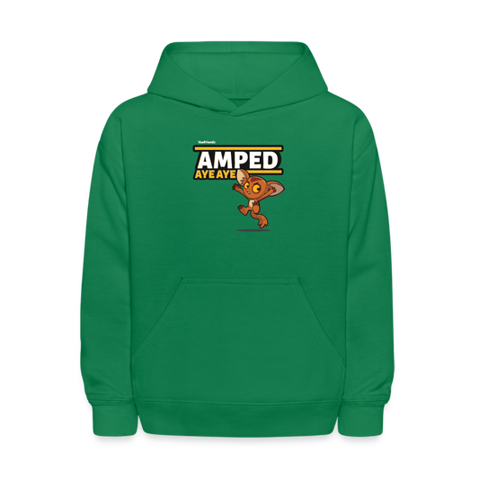 Amped Aye Aye Character Comfort Kids Hoodie - kelly green