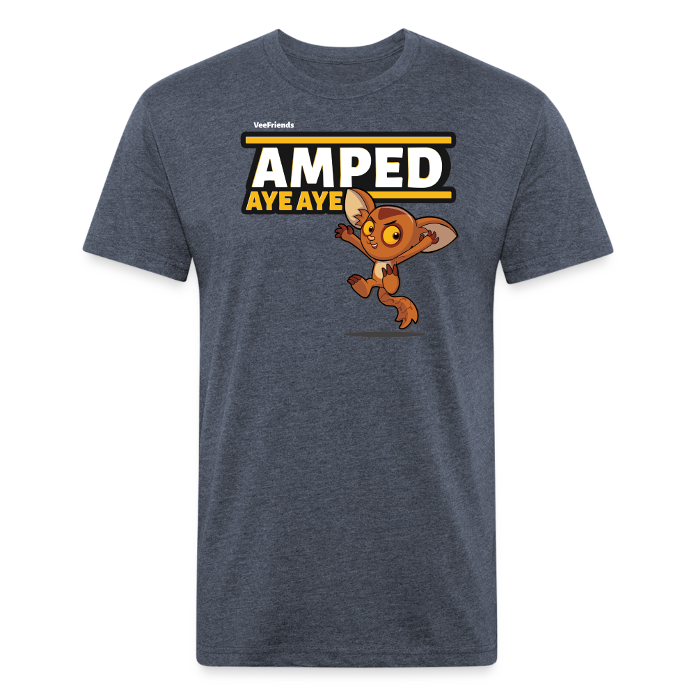 Amped Aye Aye Character Comfort Adult Tee - heather navy