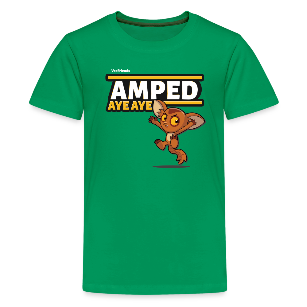 Amped Aye Aye Character Comfort Kids Tee - kelly green