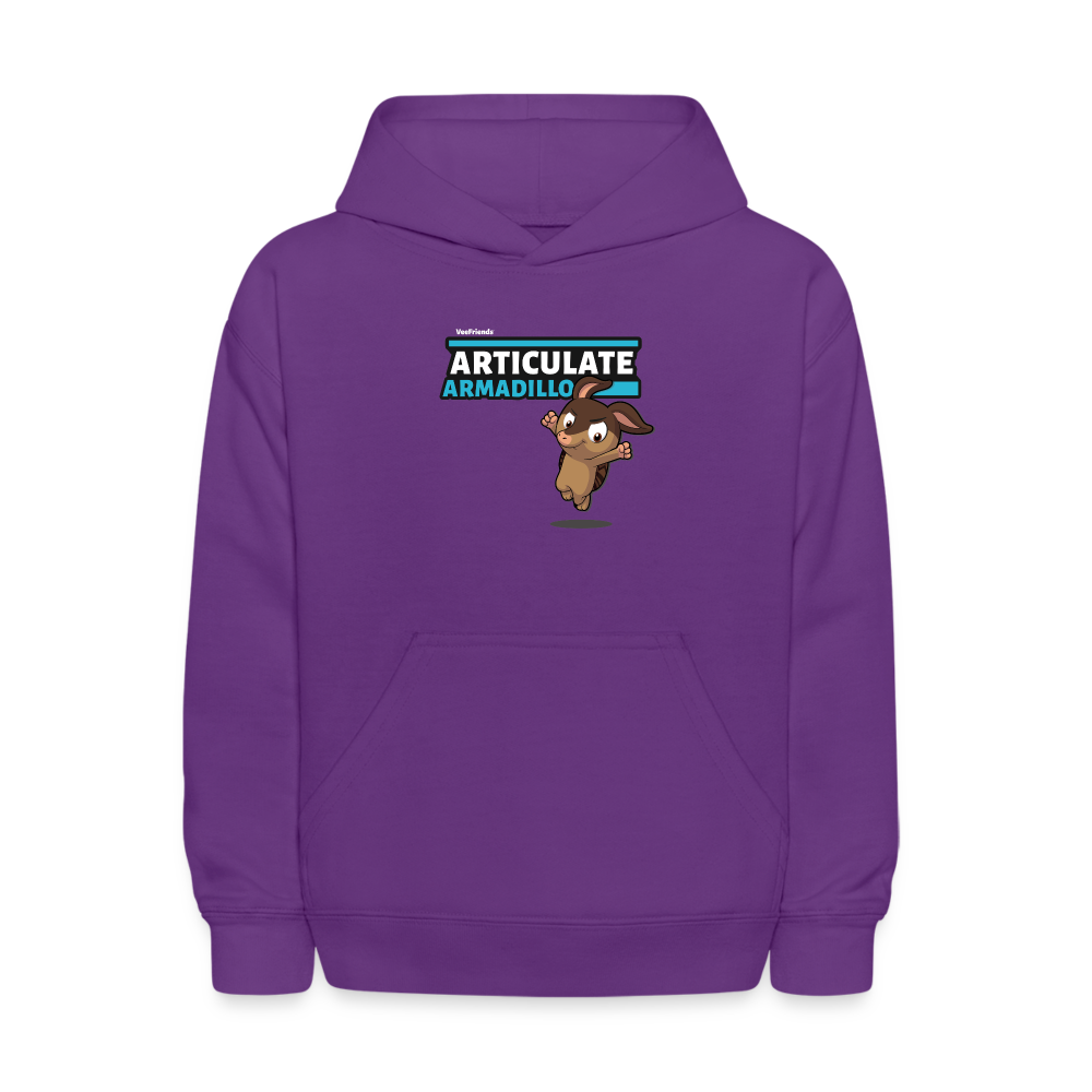 Articulate Armadillo Character Comfort Kids Hoodie - purple