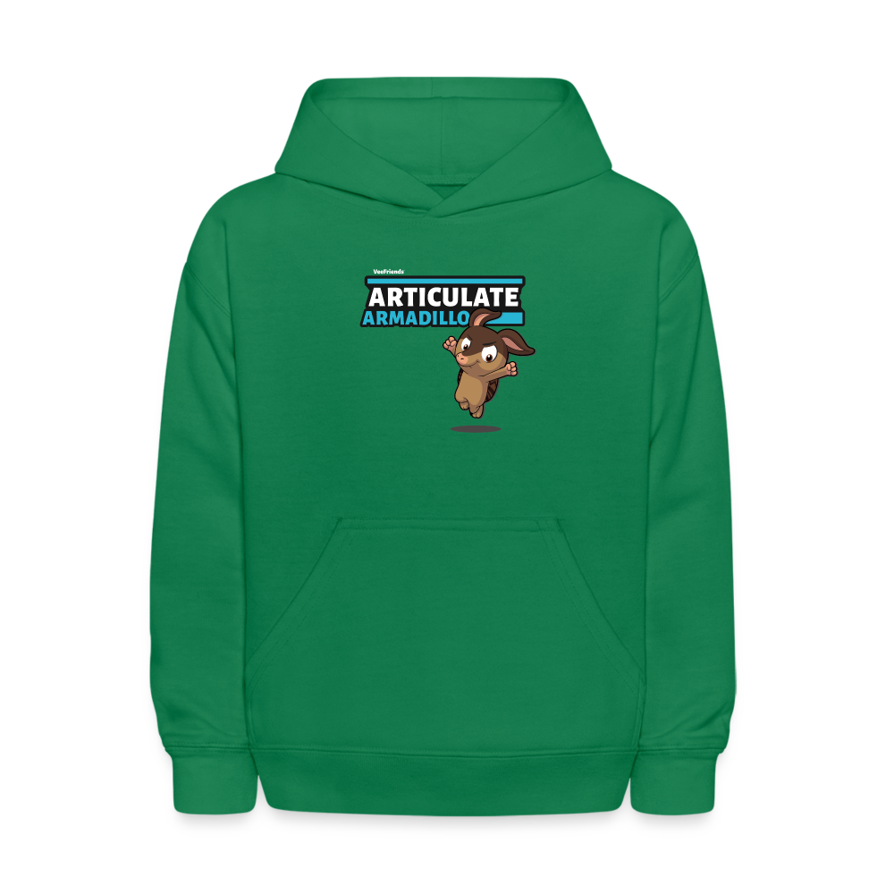 Articulate Armadillo Character Comfort Kids Hoodie - kelly green