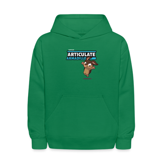 Articulate Armadillo Character Comfort Kids Hoodie - kelly green