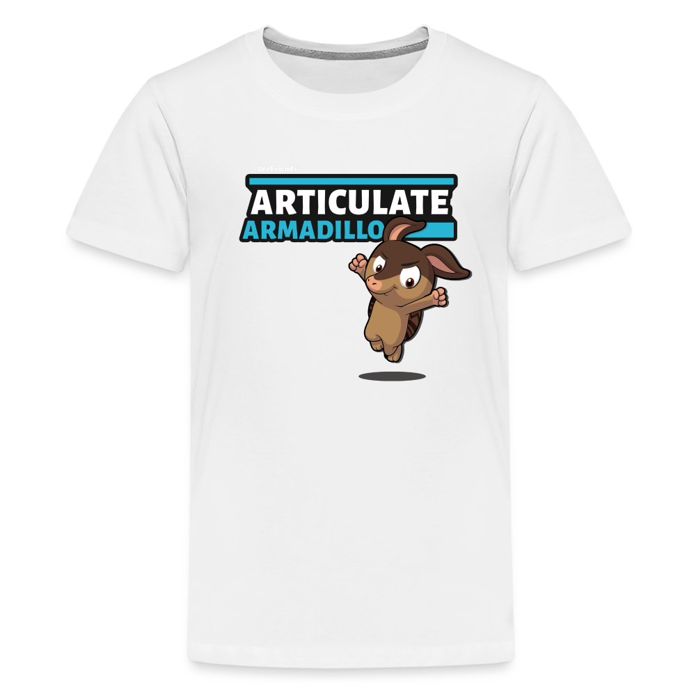 Articulate Armadillo Character Comfort Kids Tee - white