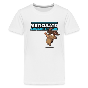 Articulate Armadillo Character Comfort Kids Tee - white