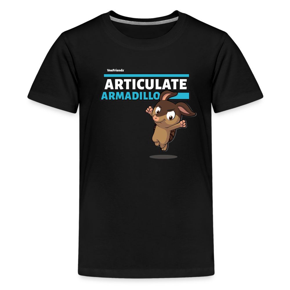 Articulate Armadillo Character Comfort Kids Tee - black